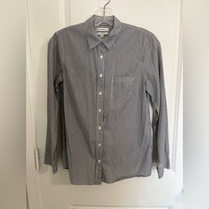 JCrew boy fit white/gray striped button down. 4P